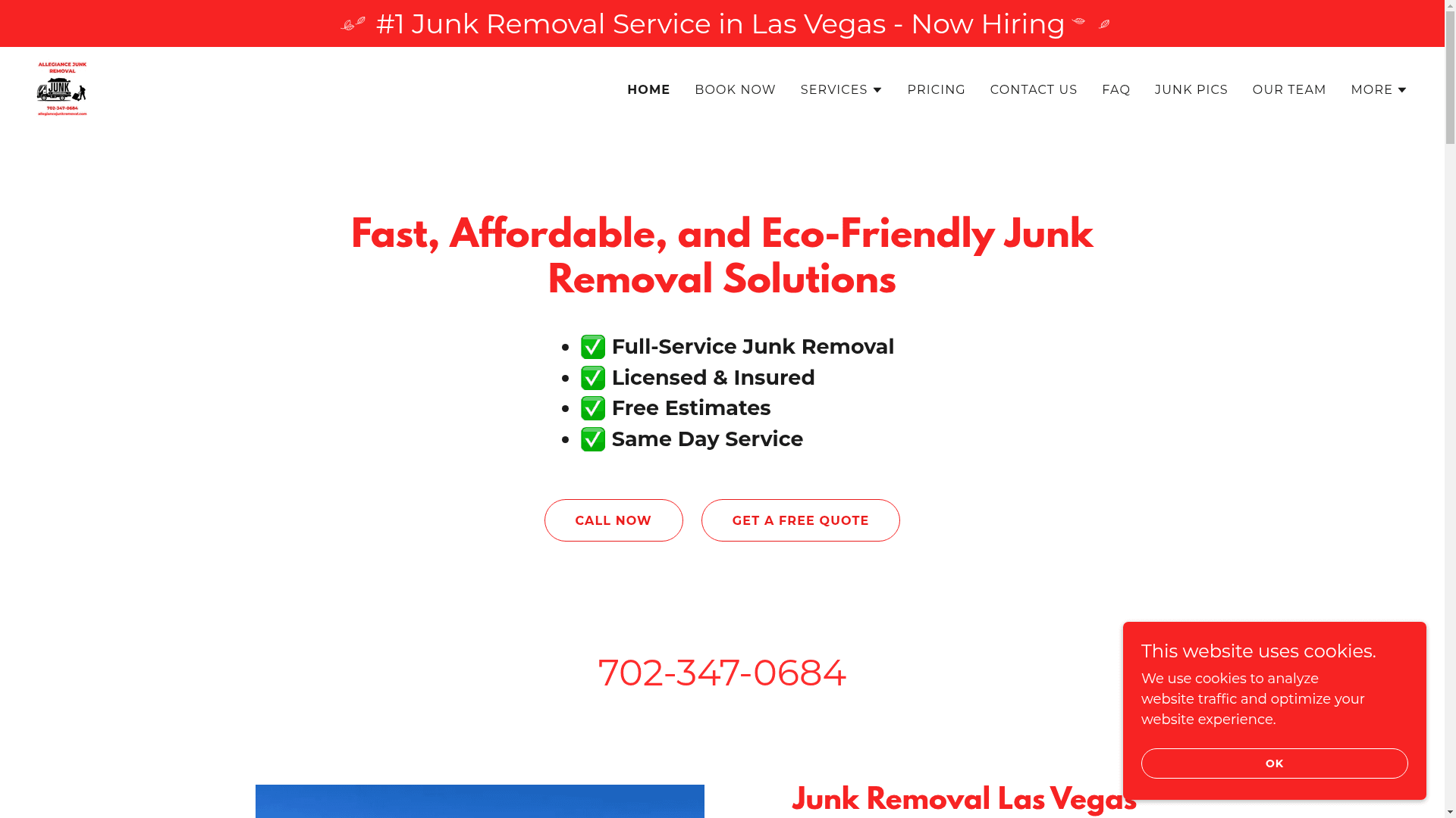 Allegiance Junk Removal website screenshot