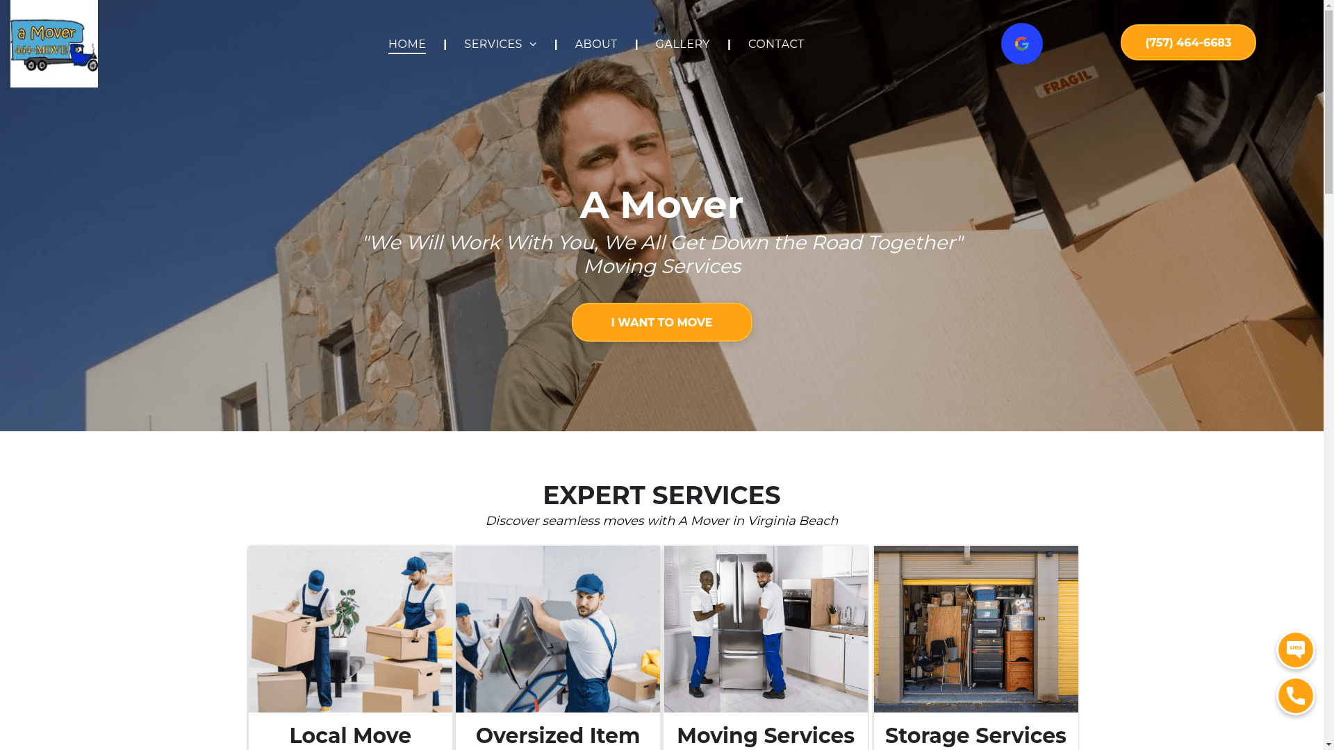 A Mover website screenshot