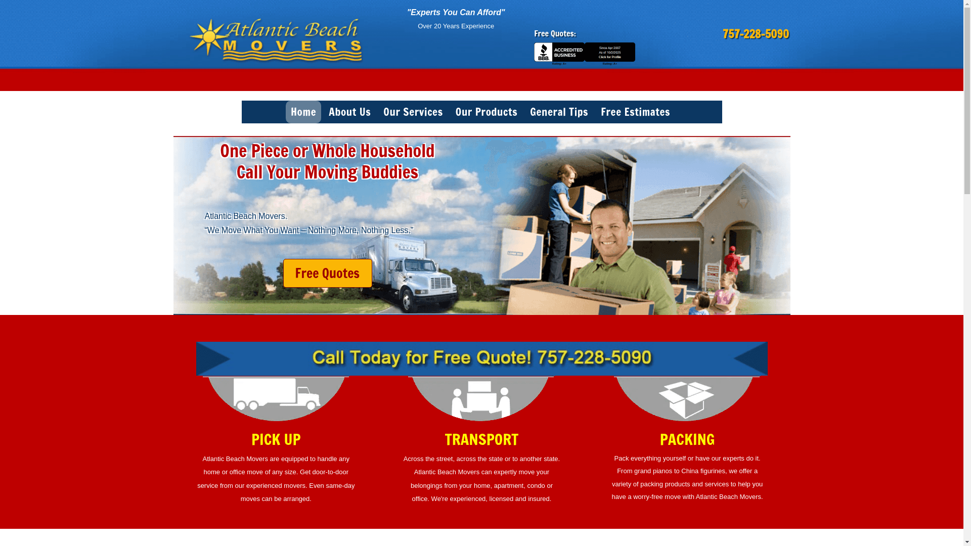 Atlantic Beach Movers website screenshot