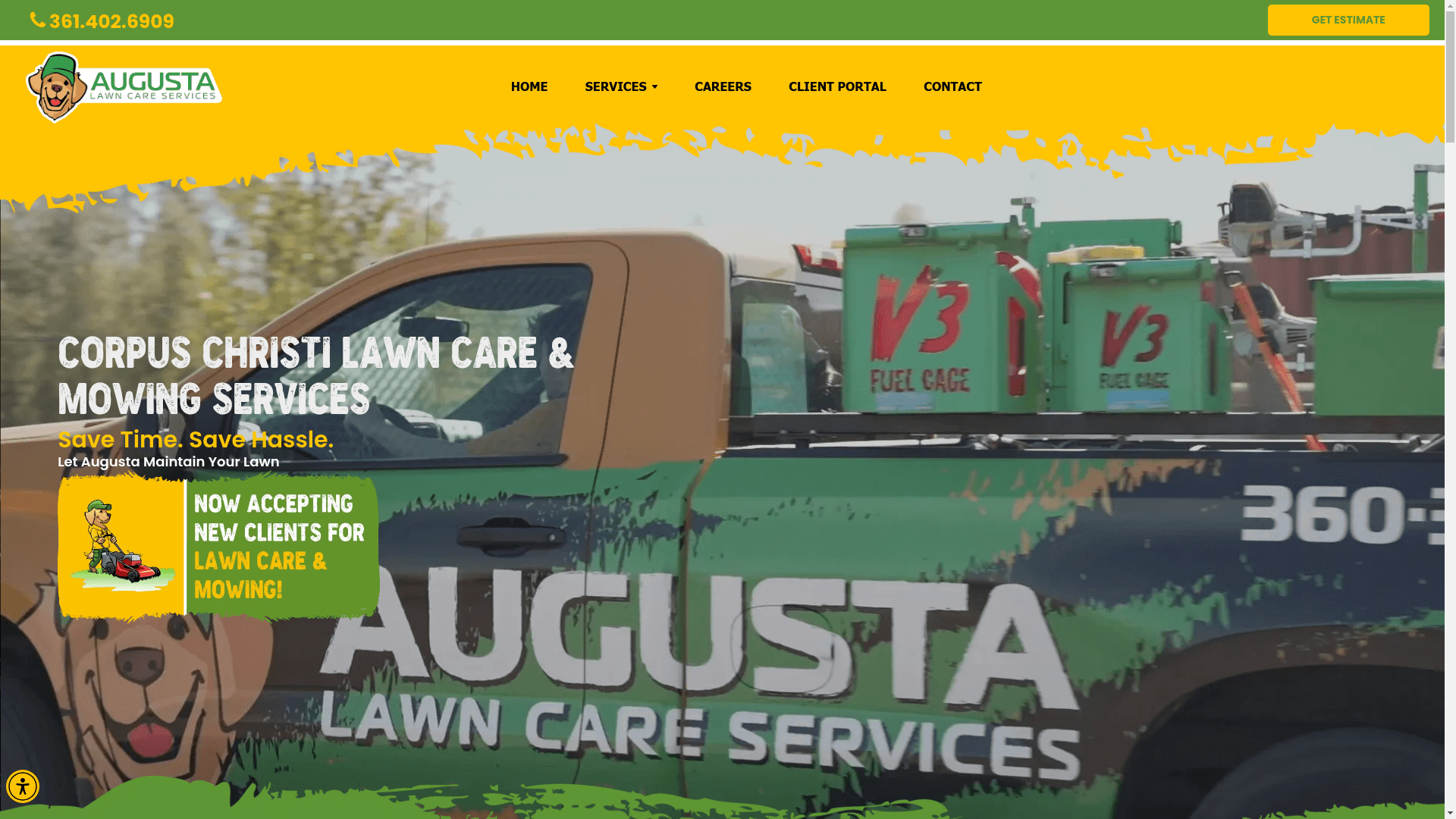 Augusta Lawn Care of Corpus Christi - Weed Control & Pooper Scooping website screenshot