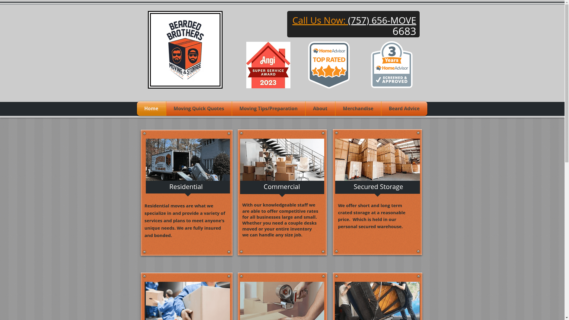 Bearded Brothers Packing and Moving, LLC website screenshot