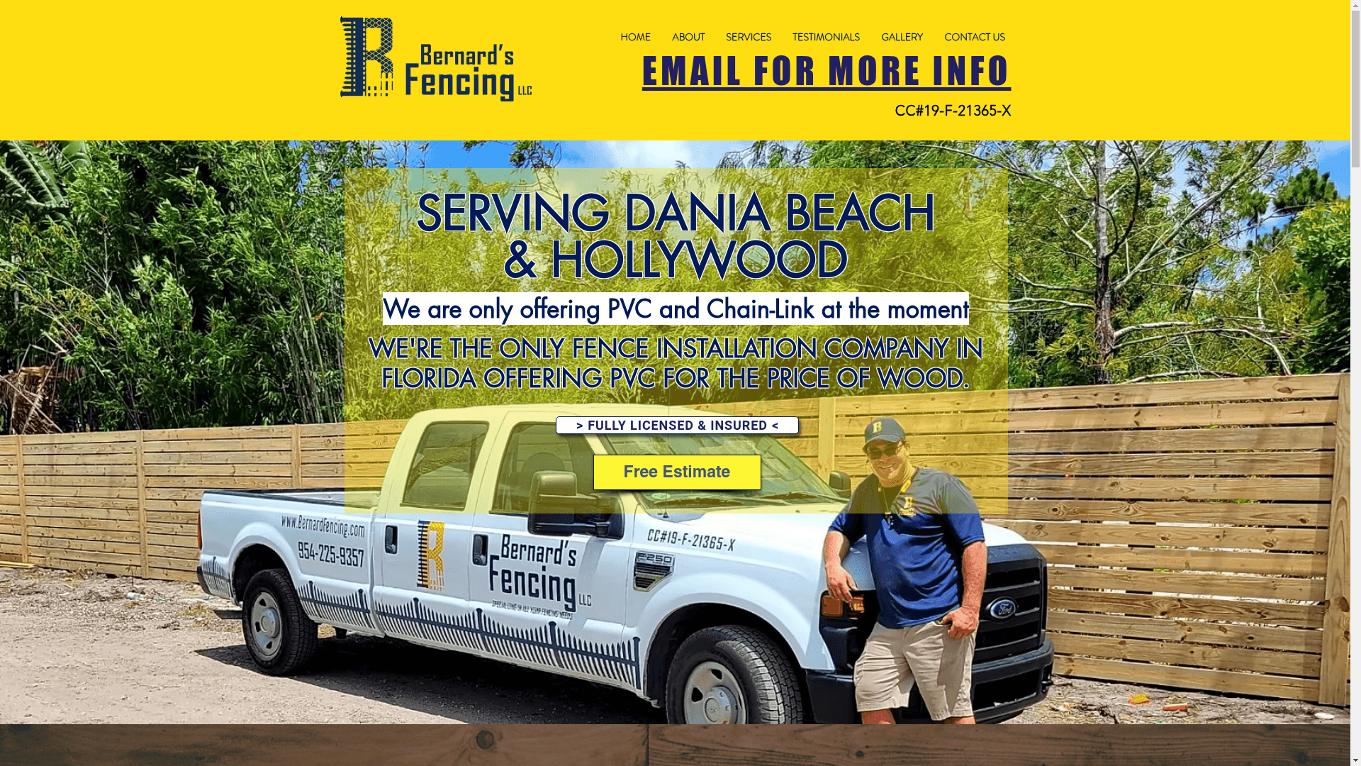 Bernard's Fencing Company LLC website screenshot