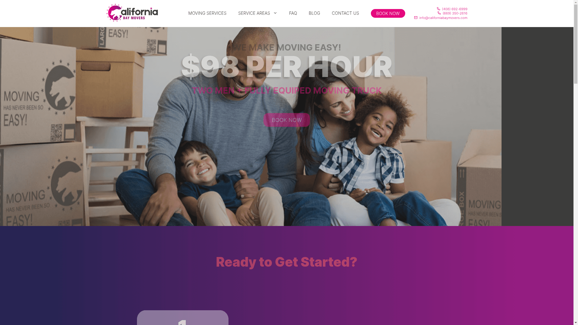 California Bay Movers LLC website screenshot
