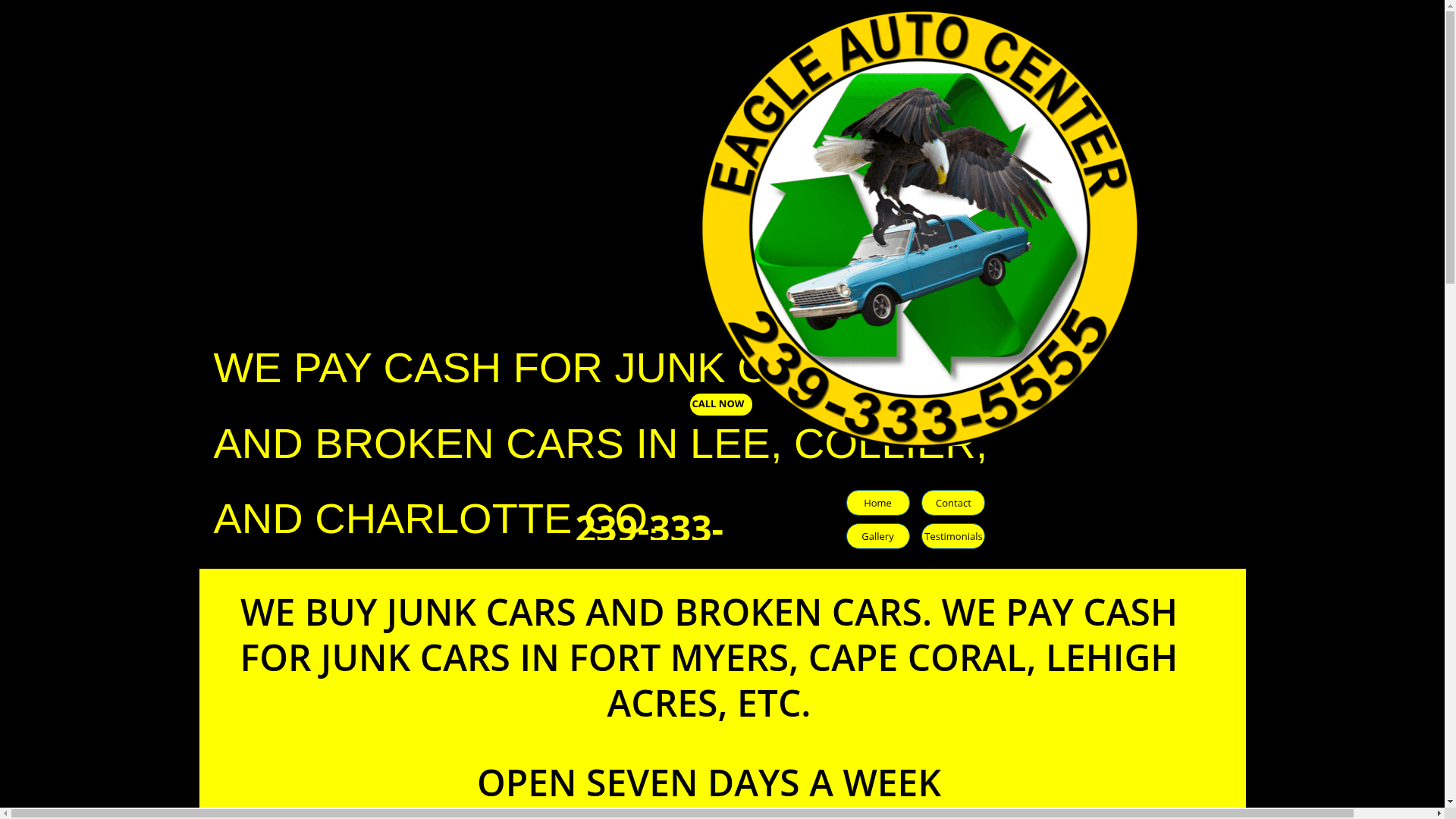Eagle Auto Center - Cash For Junk Cars website screenshot