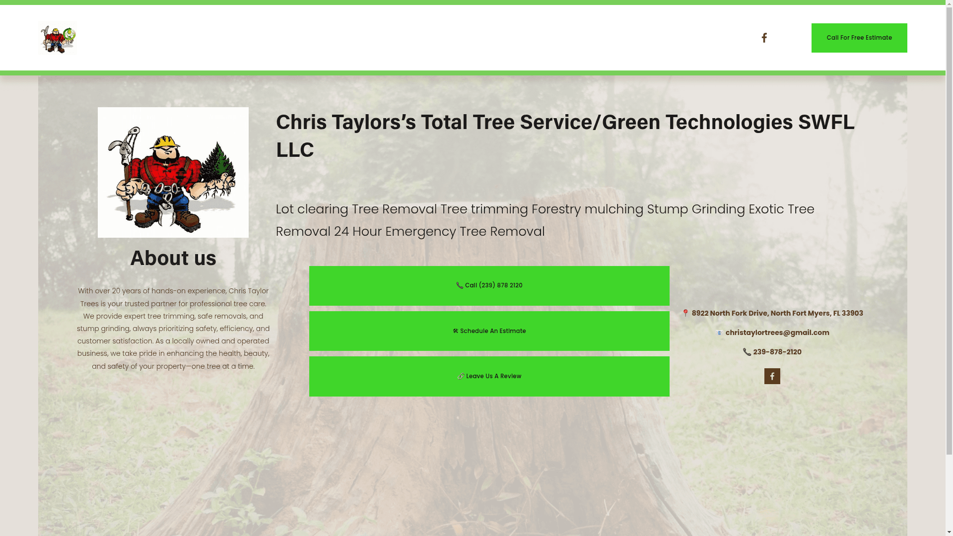 Chris Taylor's Total Tree Service / Green Technologies of SW FL LLC website screenshot