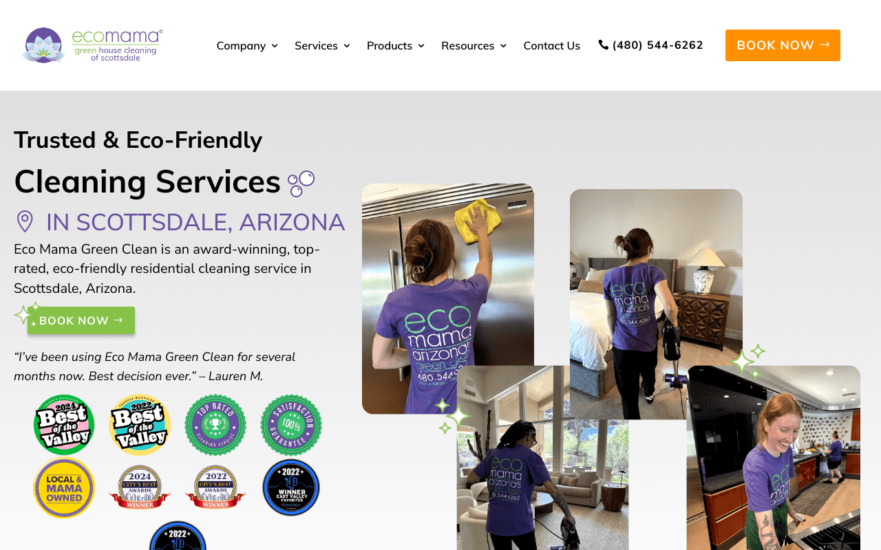 Eco Mama Green Clean website screenshot