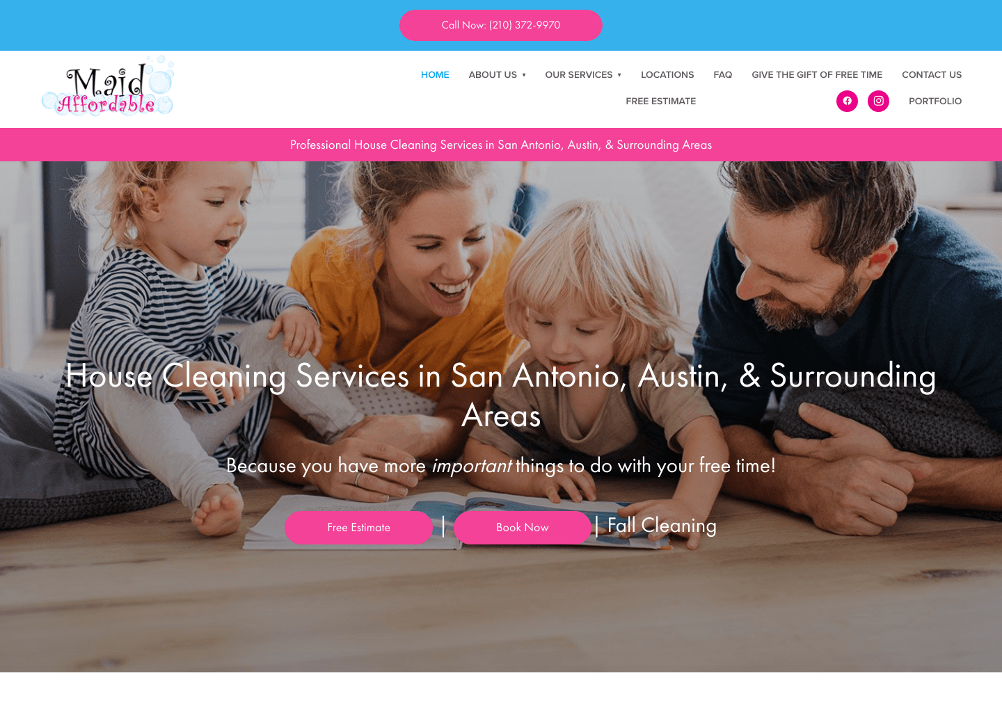 Maid Affordable website screenshot