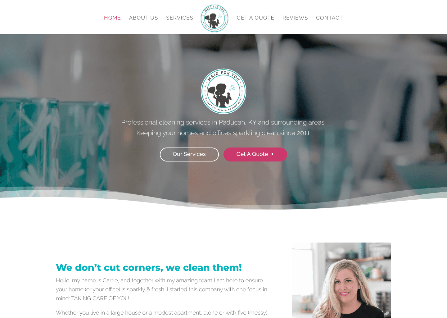 Maid for You website screenshot