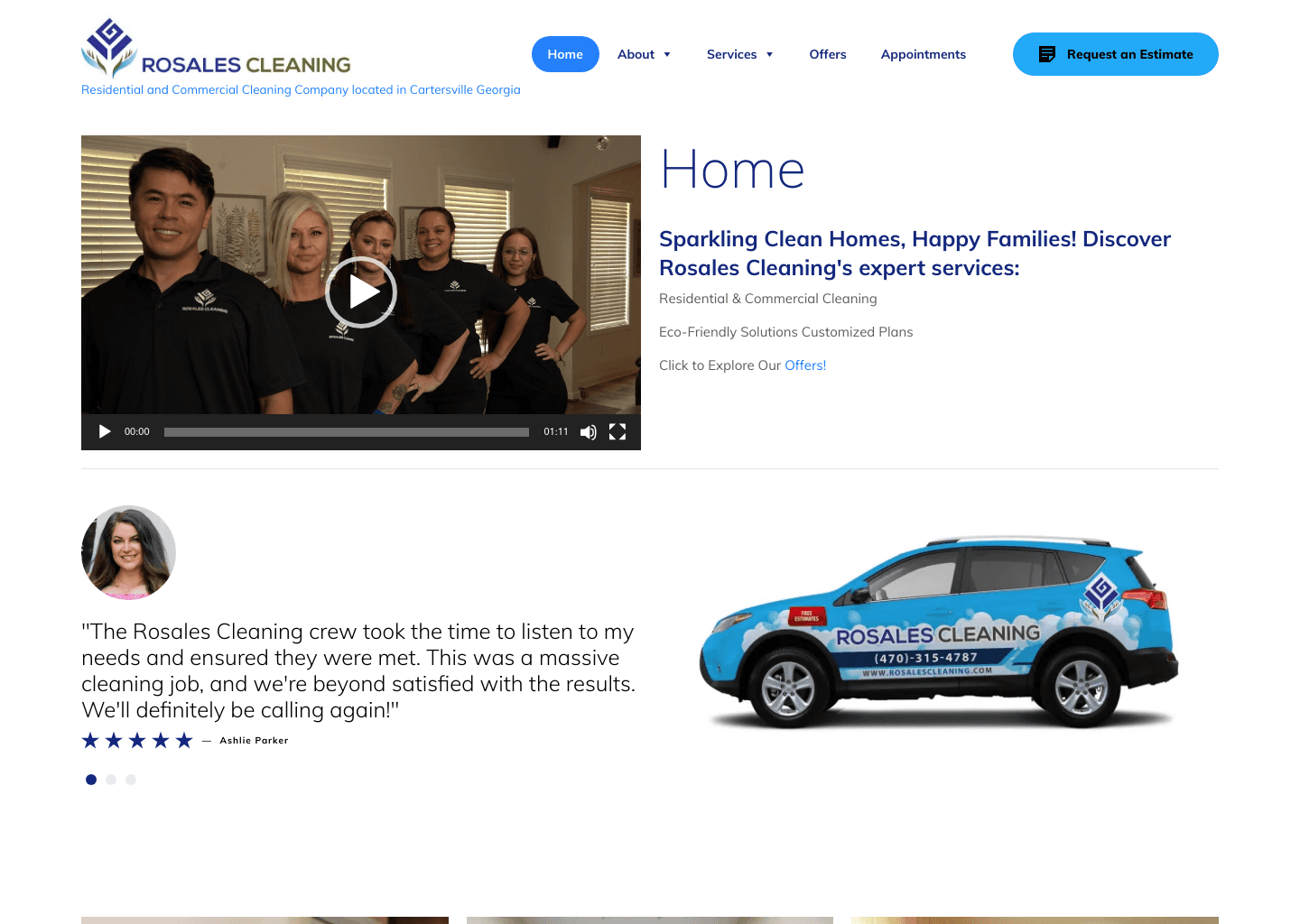Rosales Cleaning website screenshot
