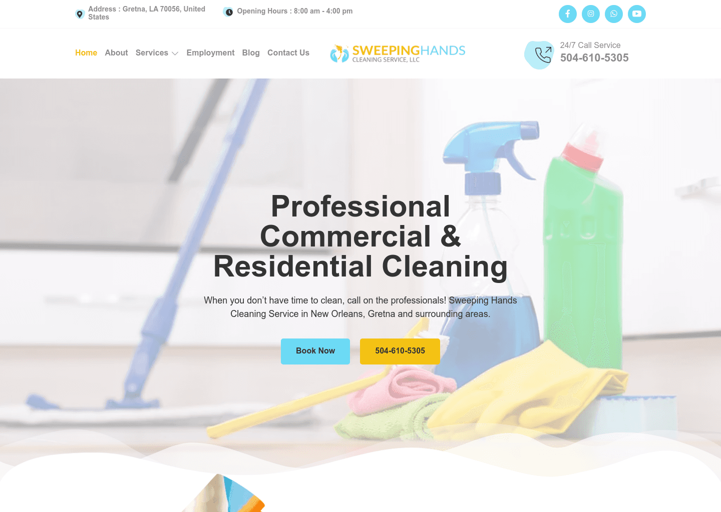 Sweeping Hands Cleaning Service, LLC website screenshot