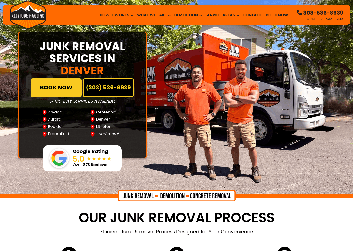 Altitude Hauling website screenshot