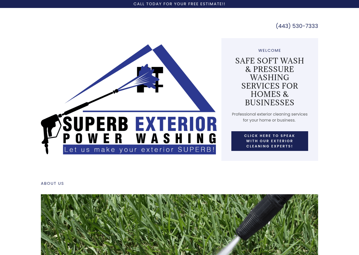 Superb Exterior Power Washing website screenshot