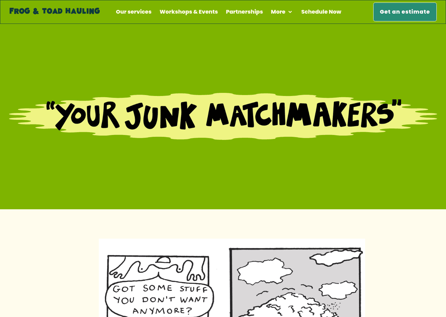 Frog & Toad Hauling website screenshot