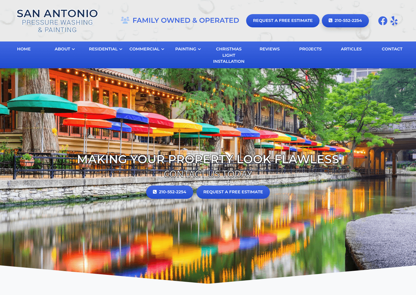 San Antonio Pressure Washing & Painting website screenshot