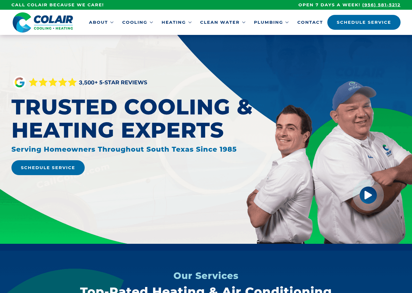 Colair website screenshot