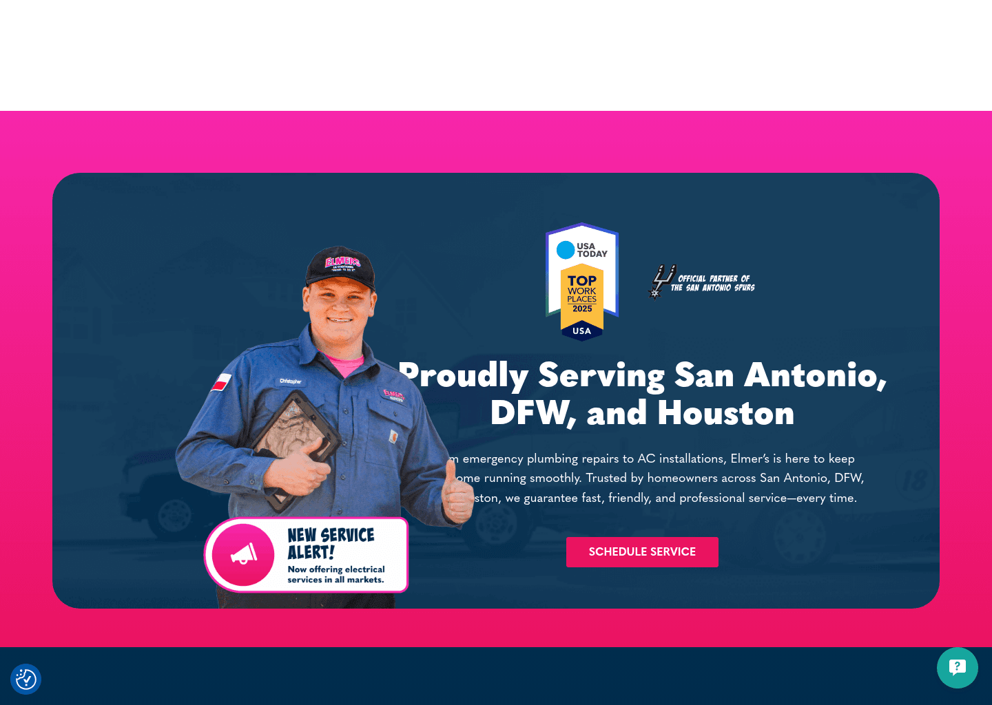 Elmer's Home Services website screenshot