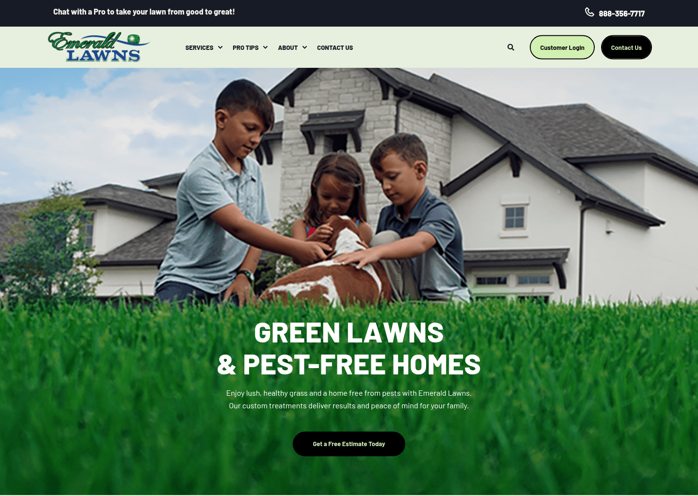 Emerald Lawns - Austin website screenshot