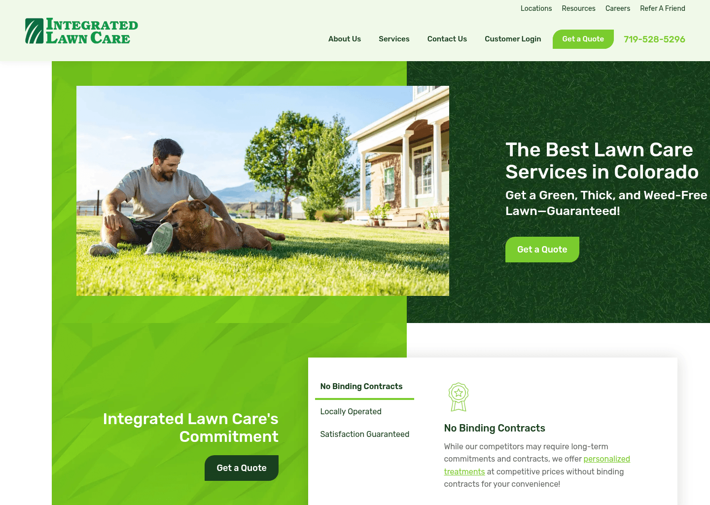 Integrated Lawn Care website screenshot