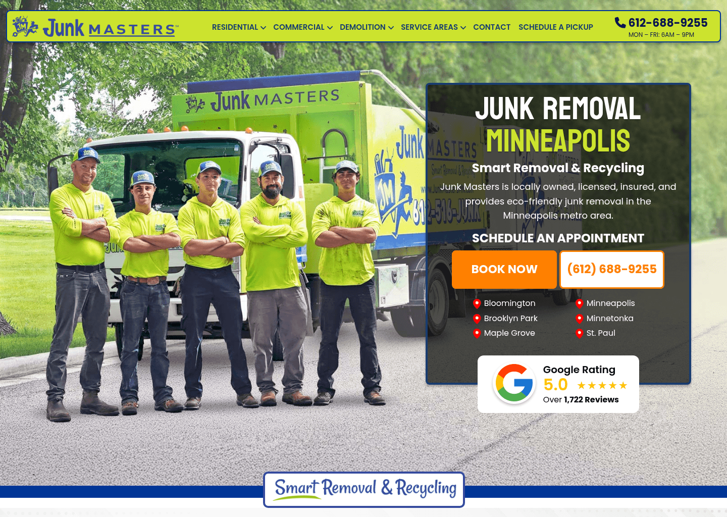 Junk Masters website screenshot