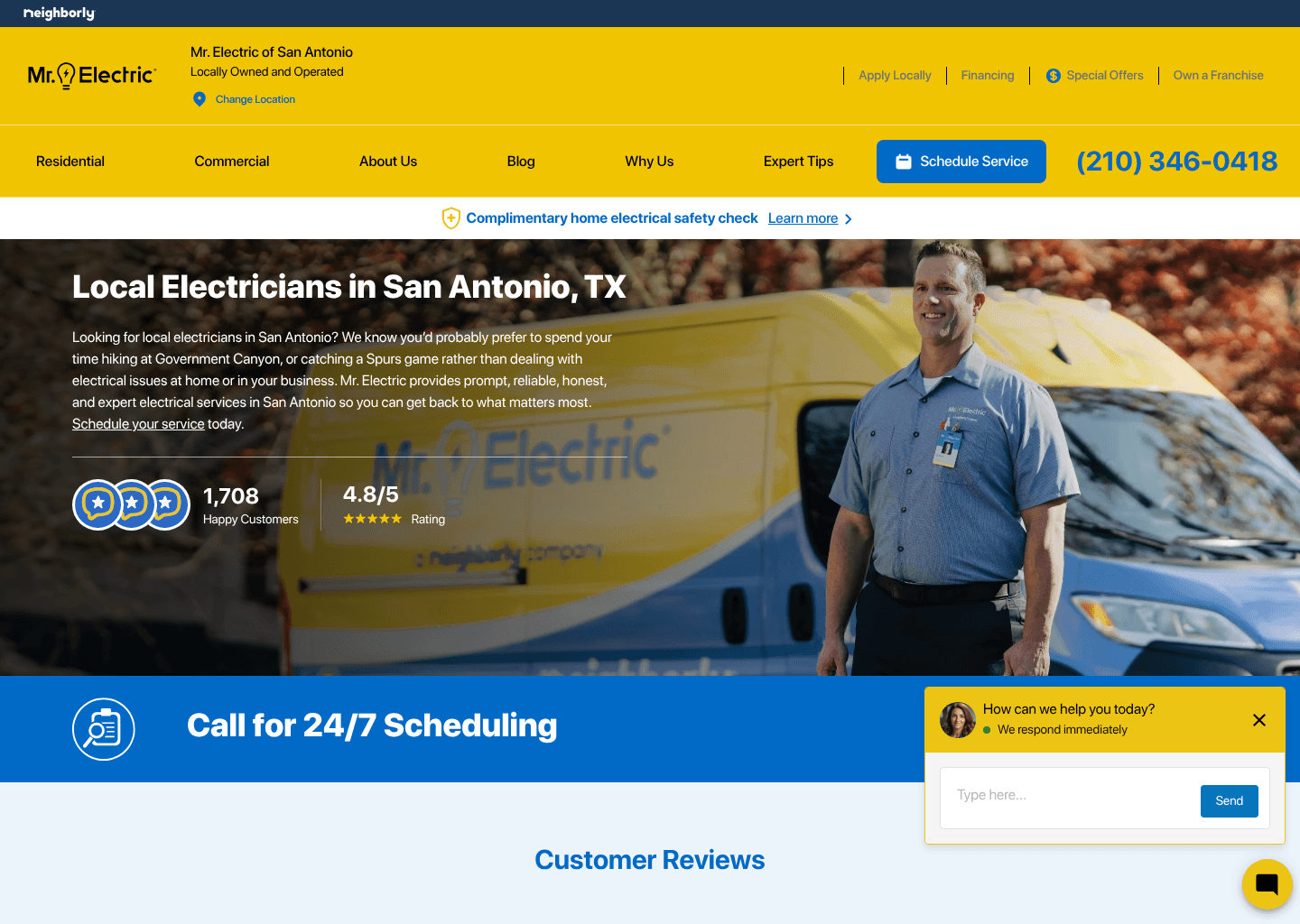 Mr. Electric of San Antonio website screenshot