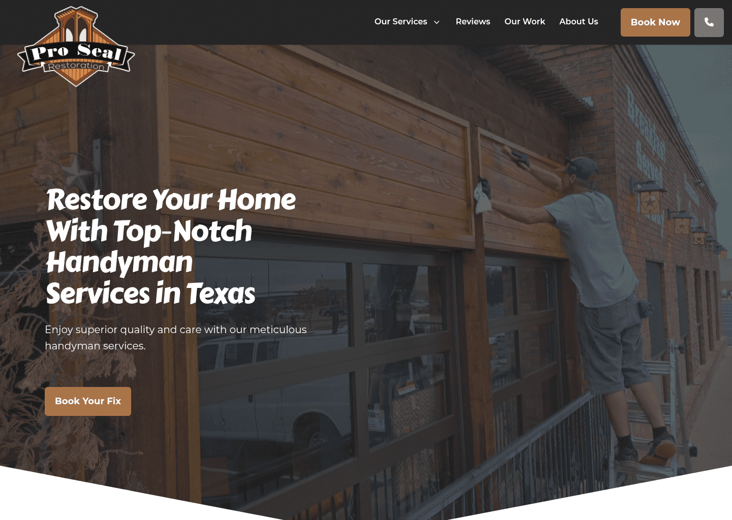 Pro Seal Restoration website screenshot