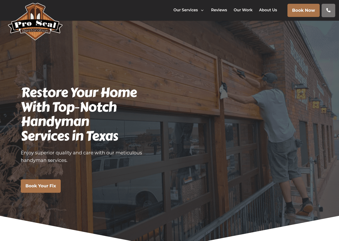 Pro Seal Restoration website screenshot