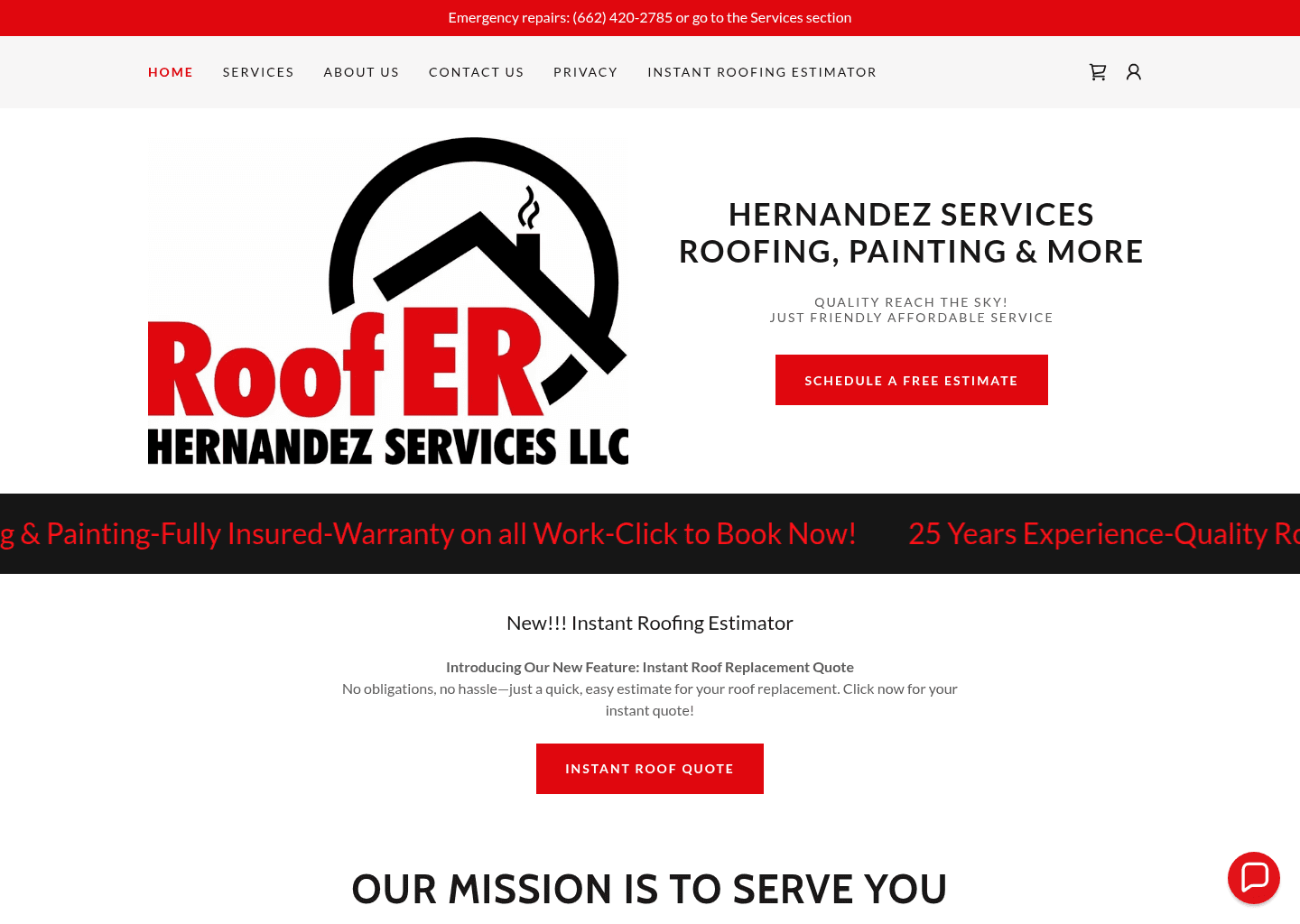 Hernandez Services website screenshot