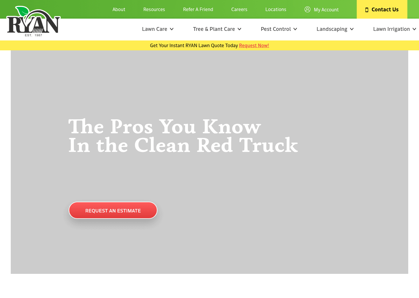 Ryan Lawn & Tree website screenshot