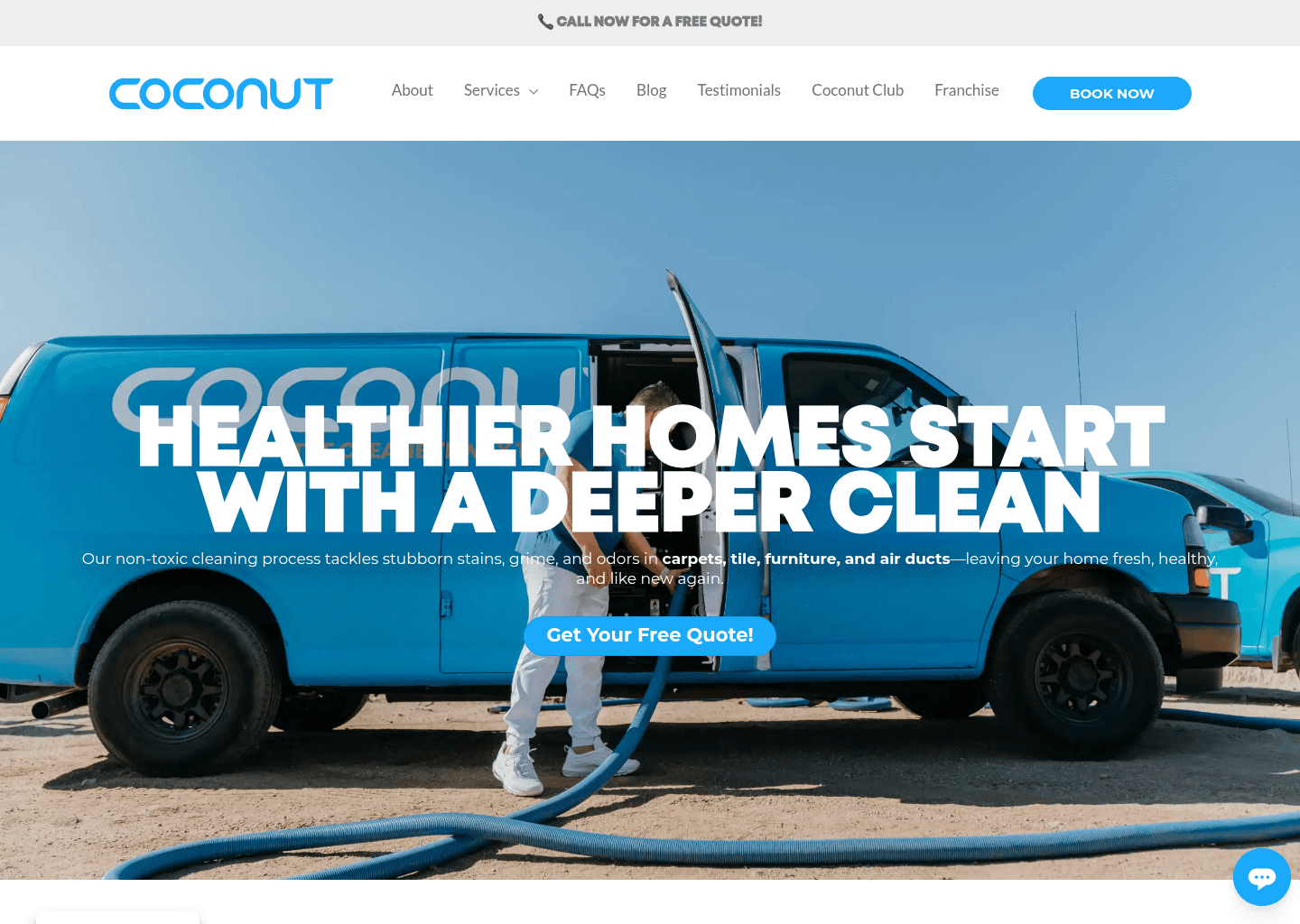 Coconut Cleaning website screenshot