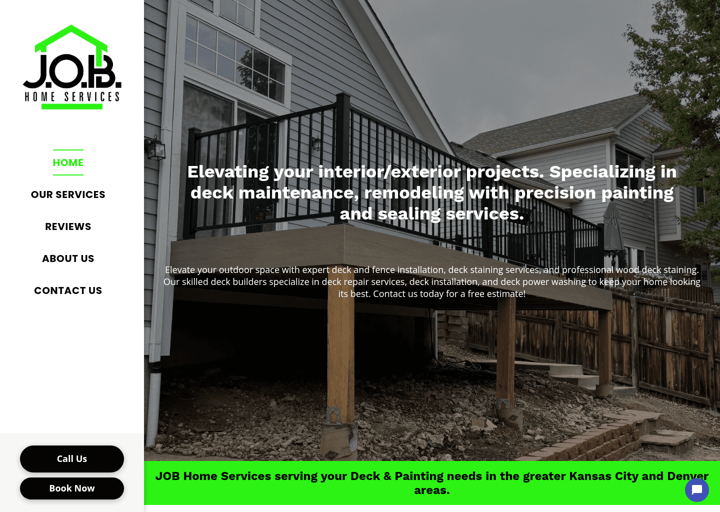 JOB Home Services website screenshot