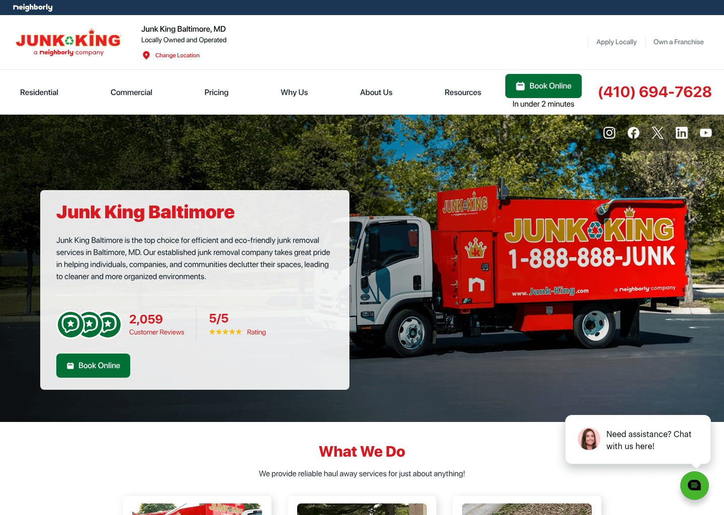 Junk King Baltimore website screenshot