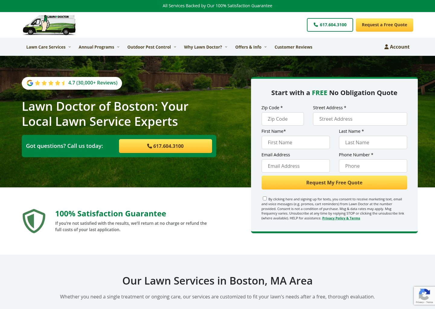 Lawn Doctor of Boston website screenshot