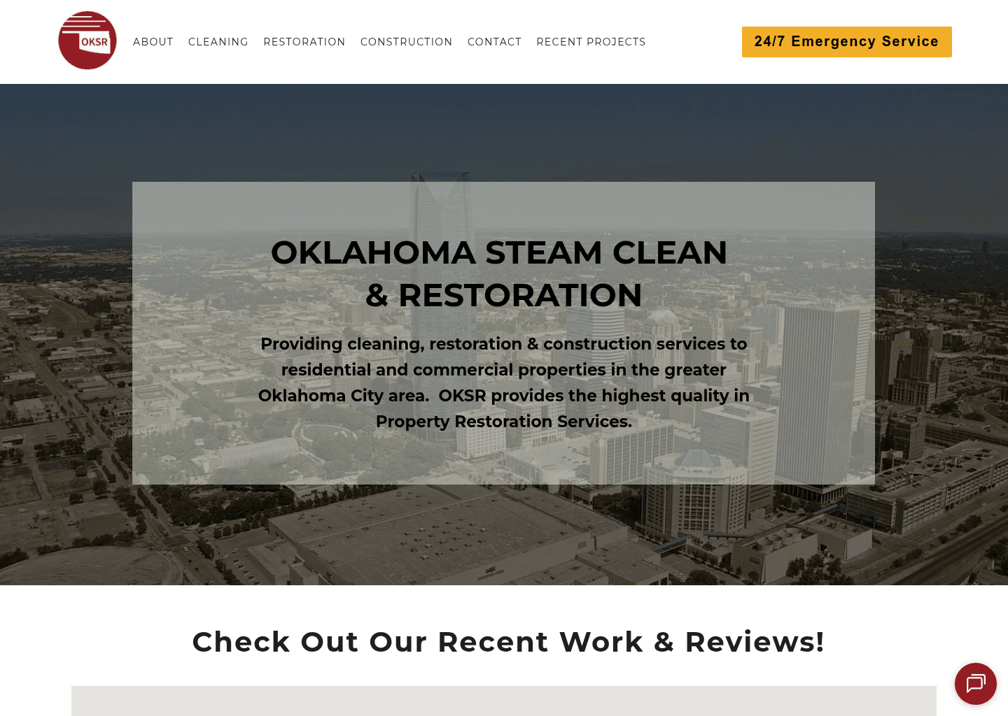OKSR - Property Restoration Services website screenshot