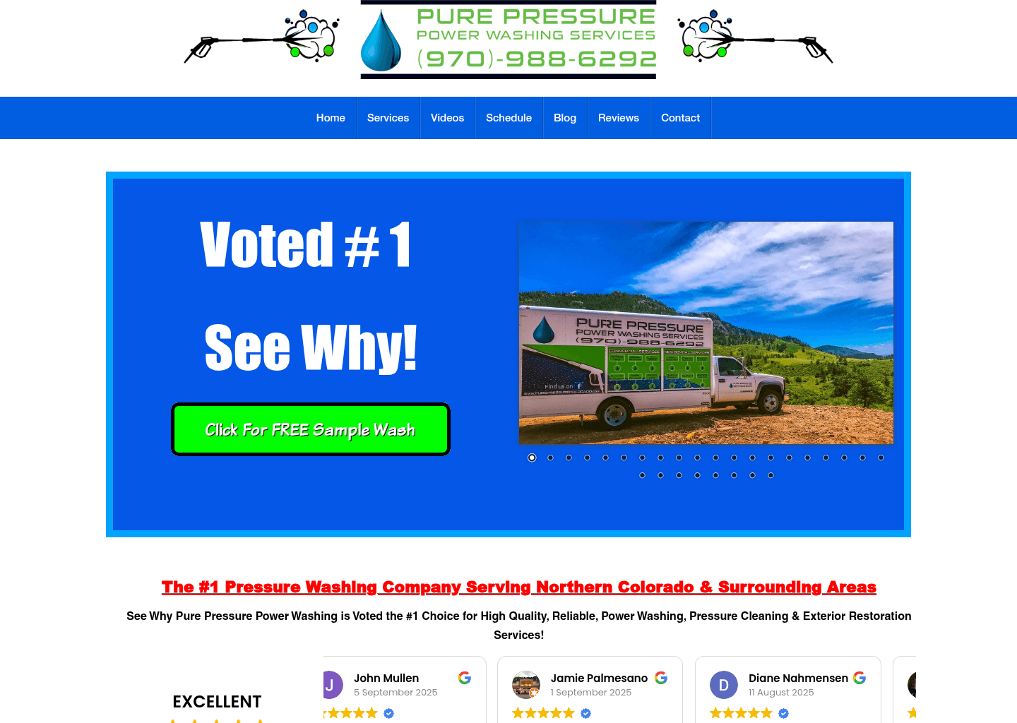 Pure Pressure Power Washing website screenshot