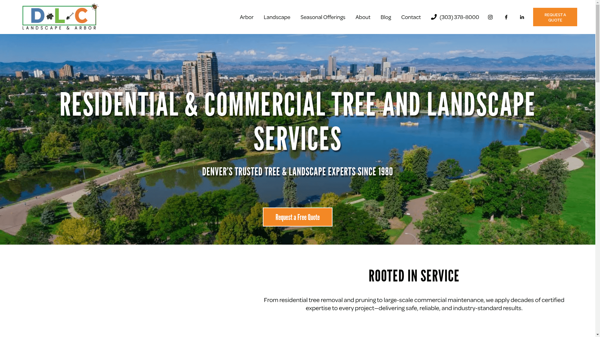 DLC Landscape & Arbor website screenshot