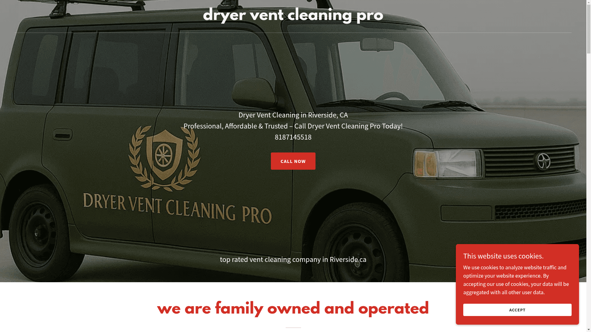 dryer vent cleaning pro website screenshot