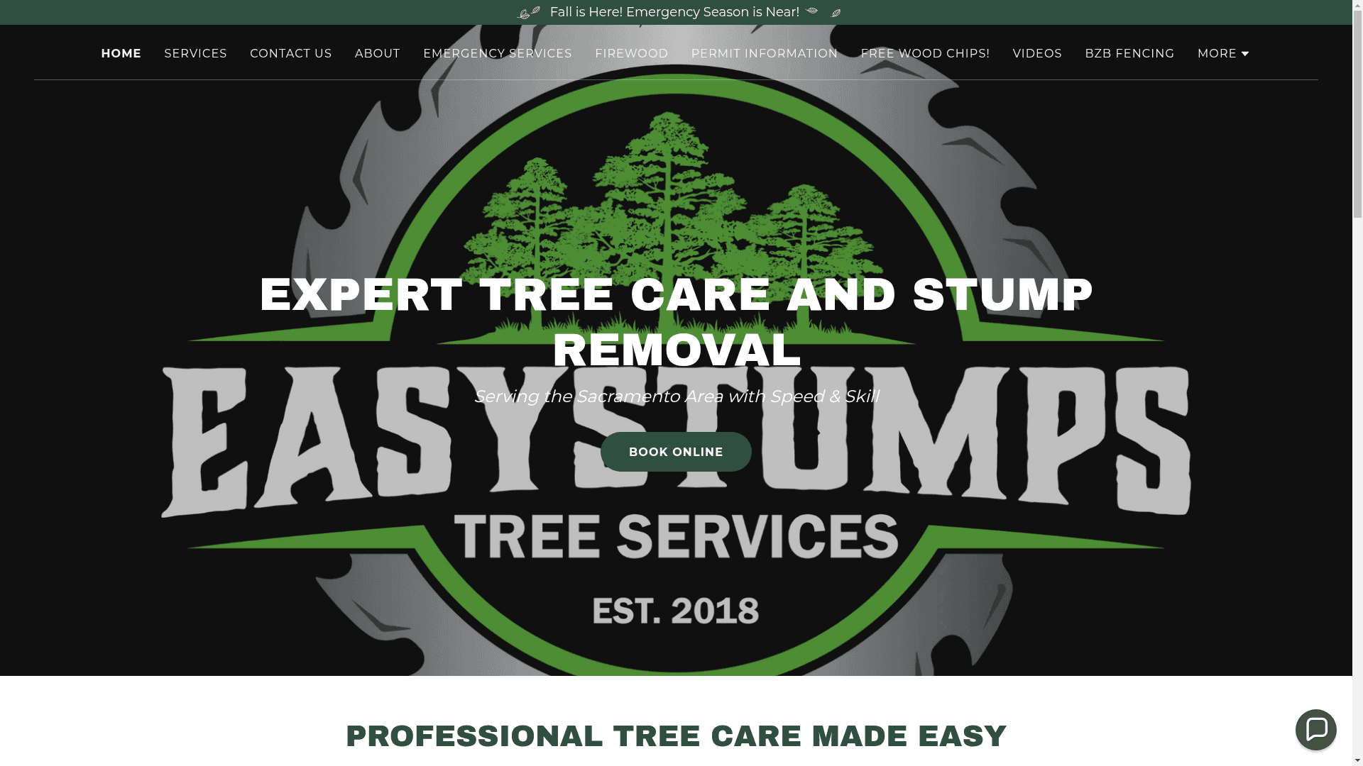 Easystumps Tree Services Corp website screenshot