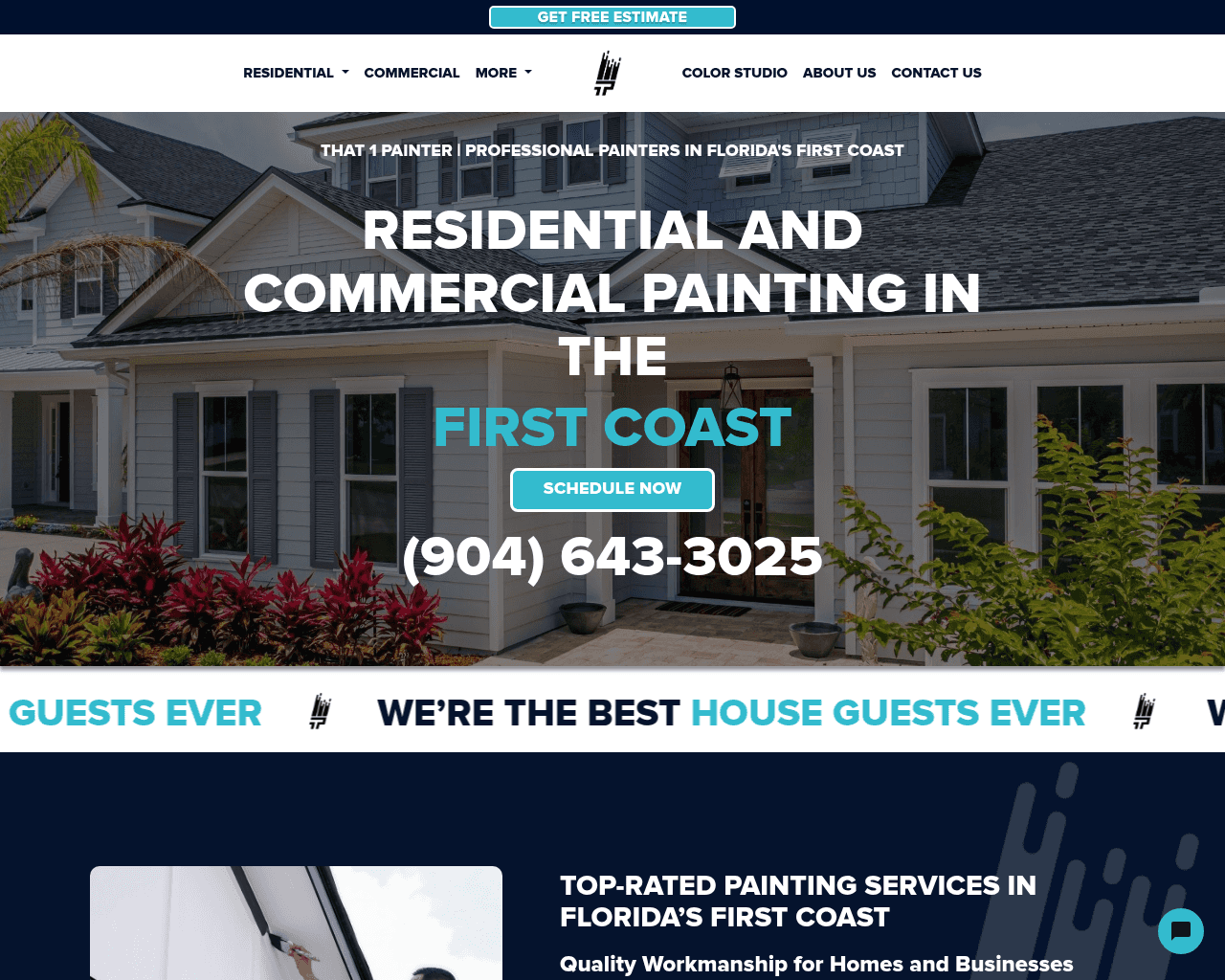 That 1 Painter First Coast website screenshot