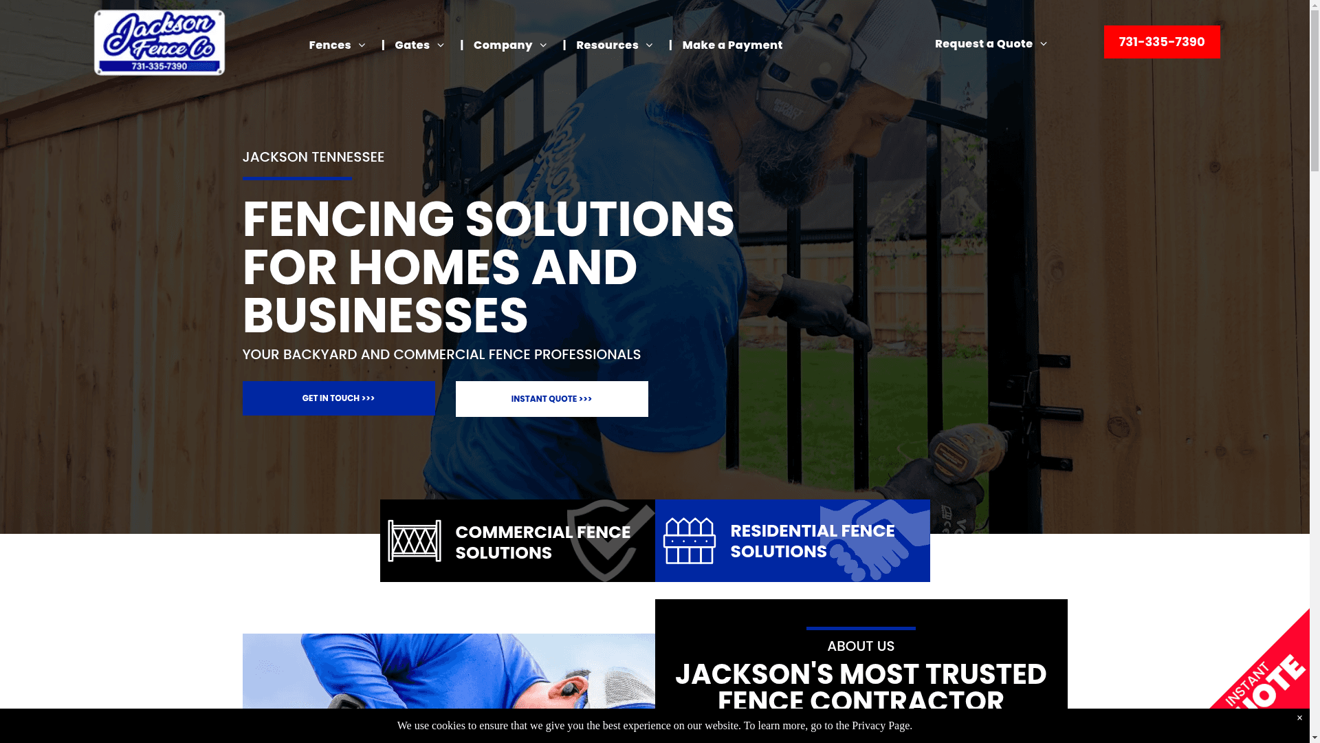 Jackson Fence Company website screenshot