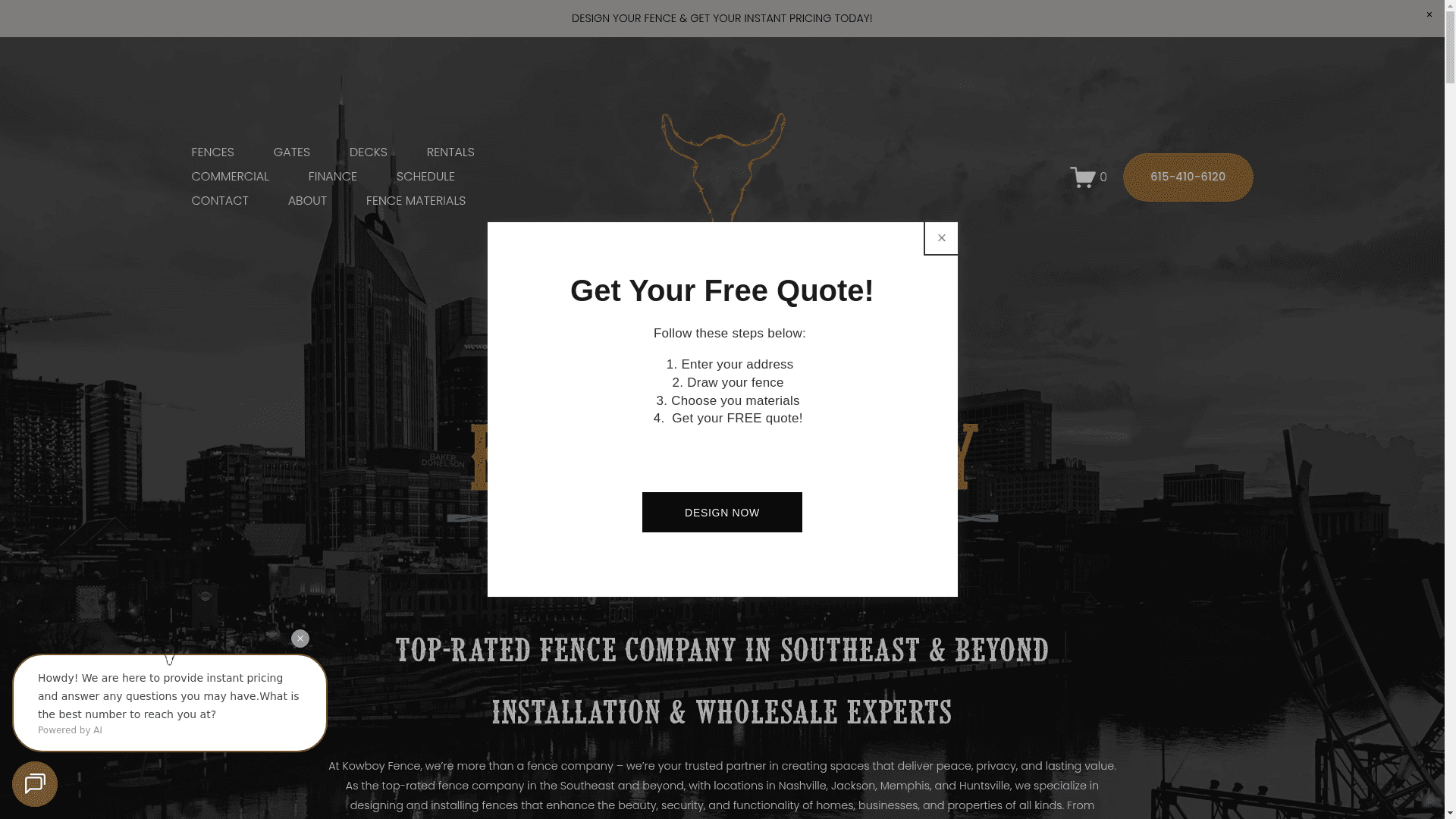 Kowboy Fence Company website screenshot