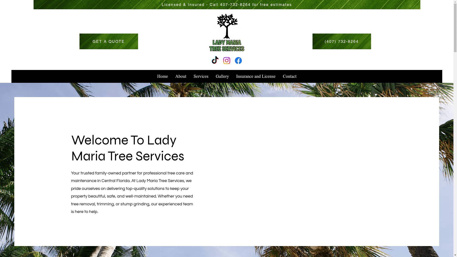 Lady Maria Tree services website screenshot