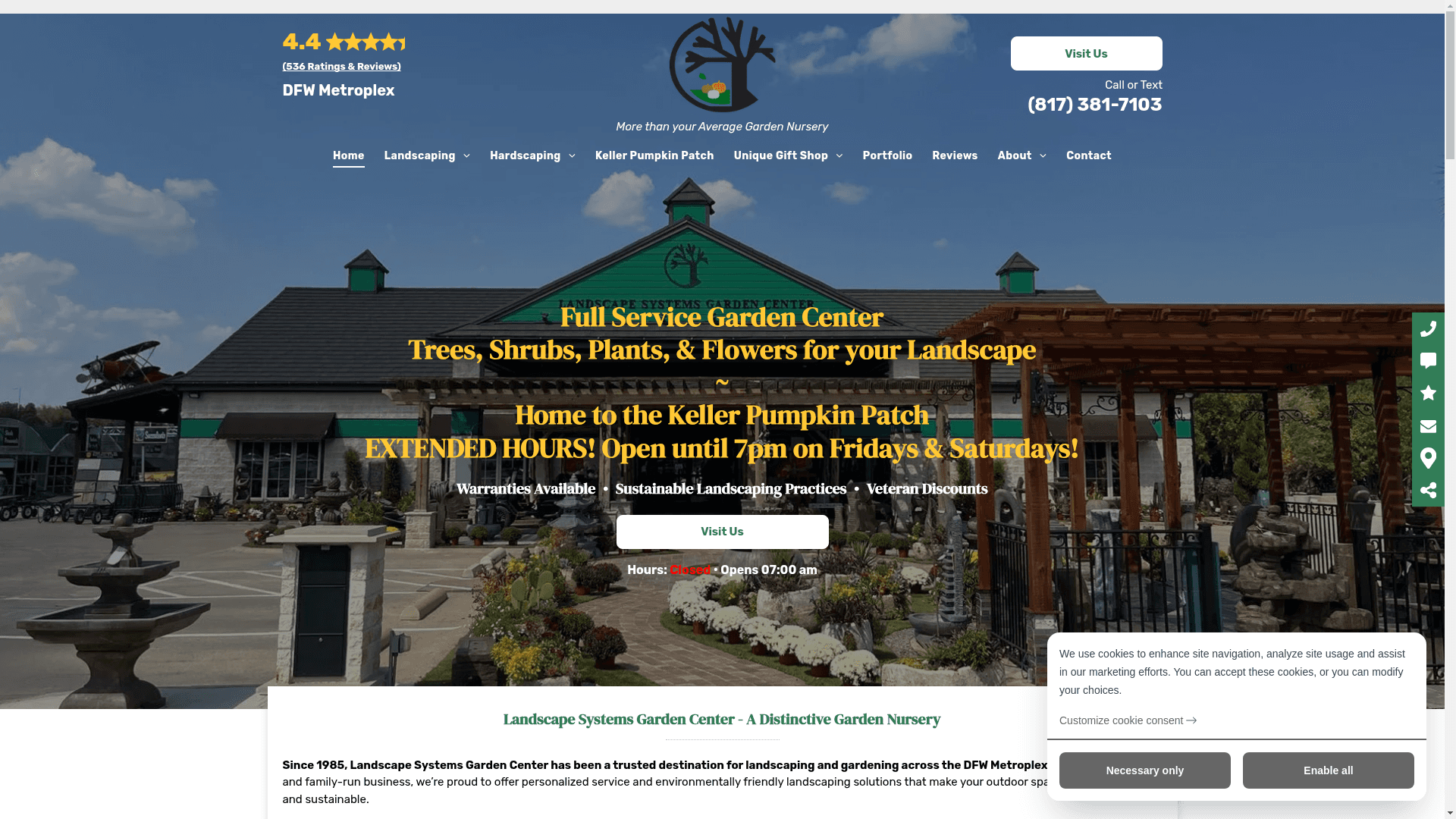 Landscape Systems Garden Center website screenshot