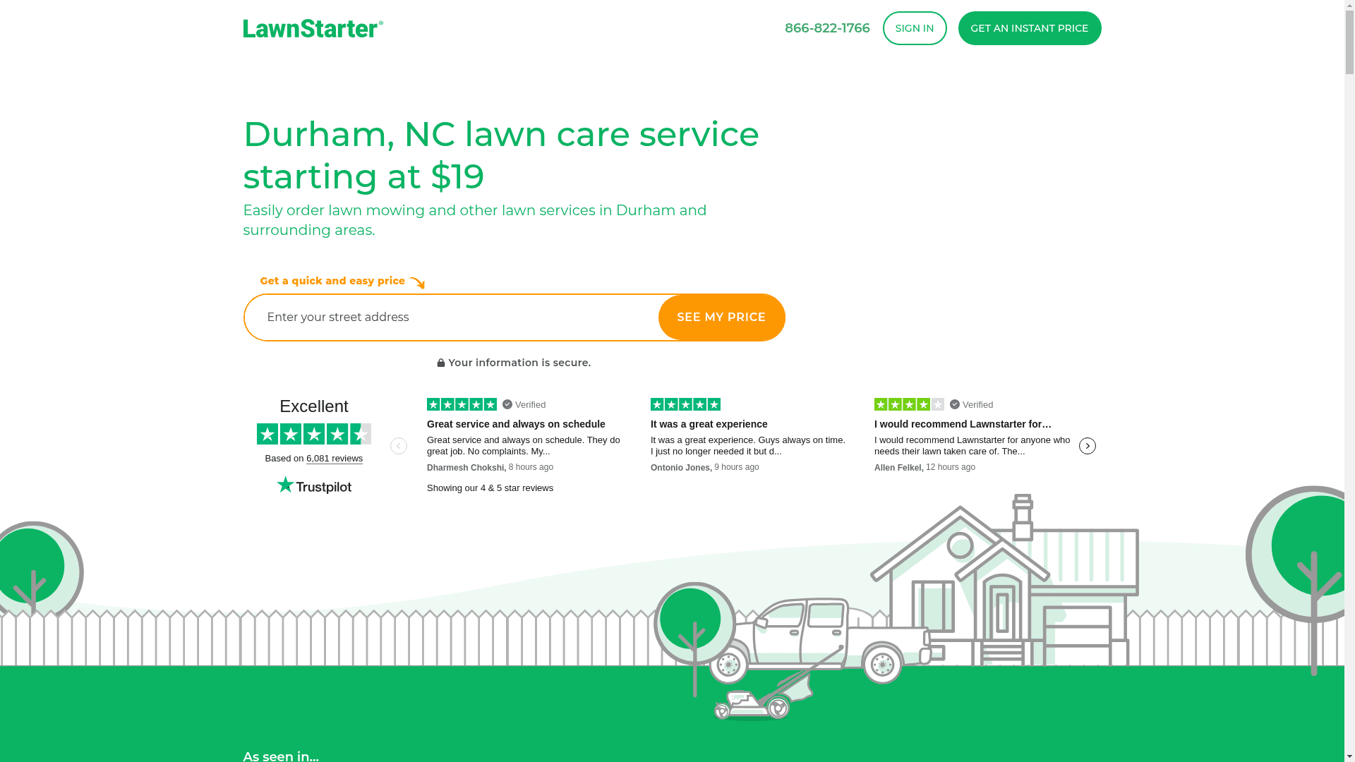 LawnStarter Lawn Care Service website screenshot