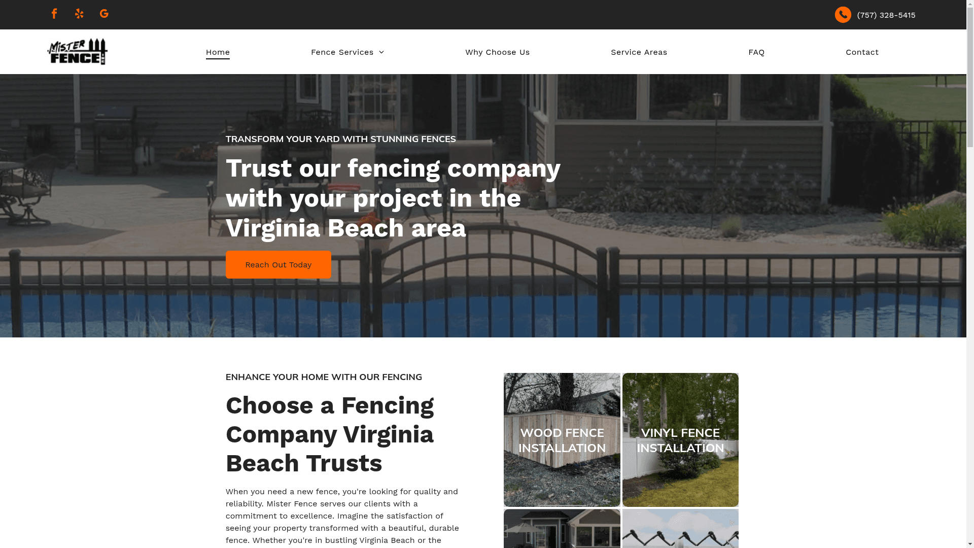 Mister Fence, Inc. website screenshot