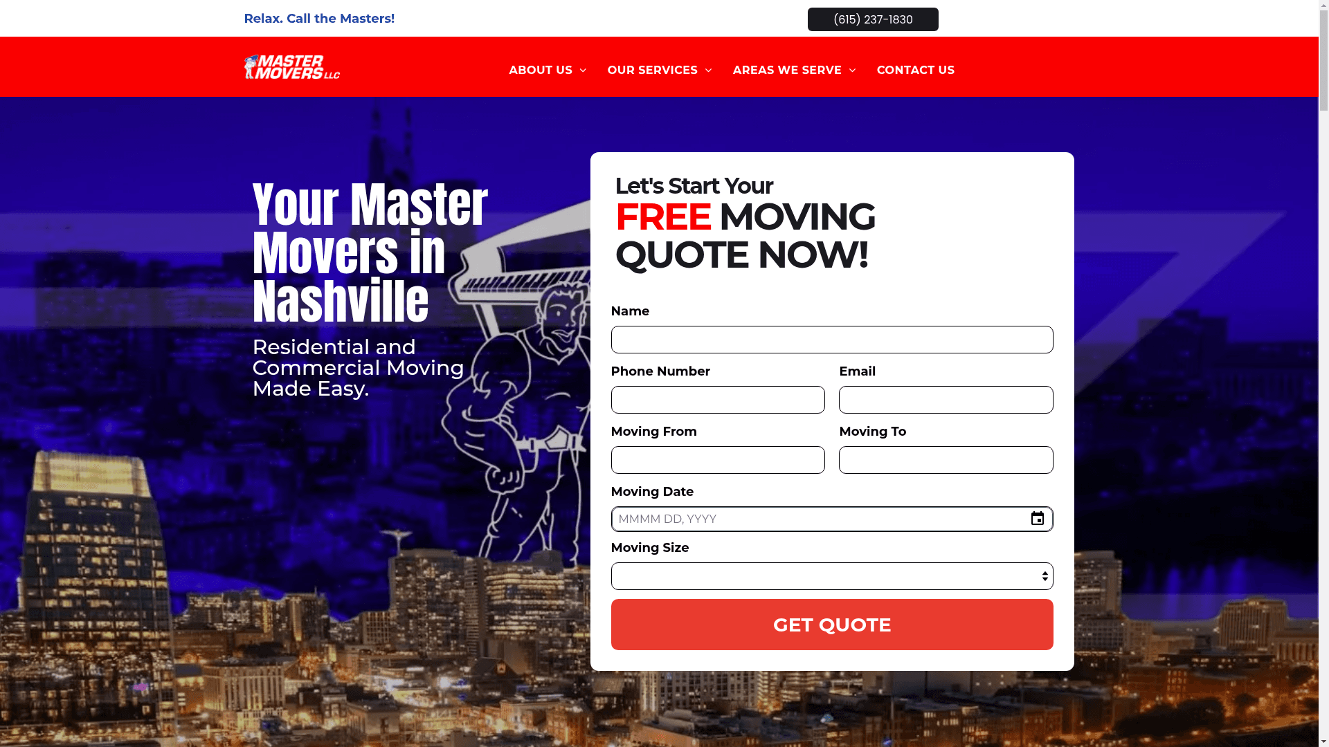 Master Movers LLC website screenshot