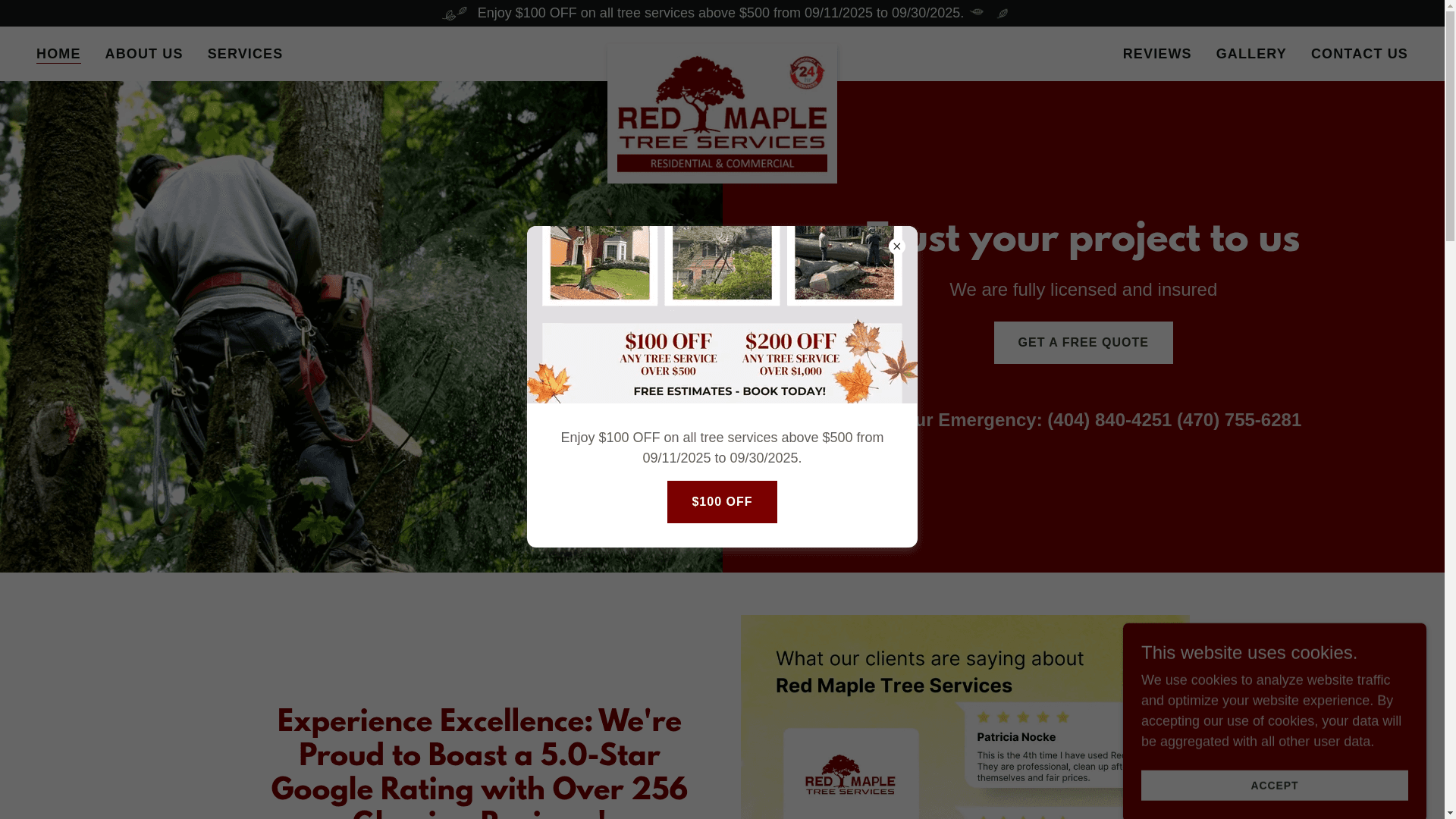 Red Maple Tree Services website screenshot