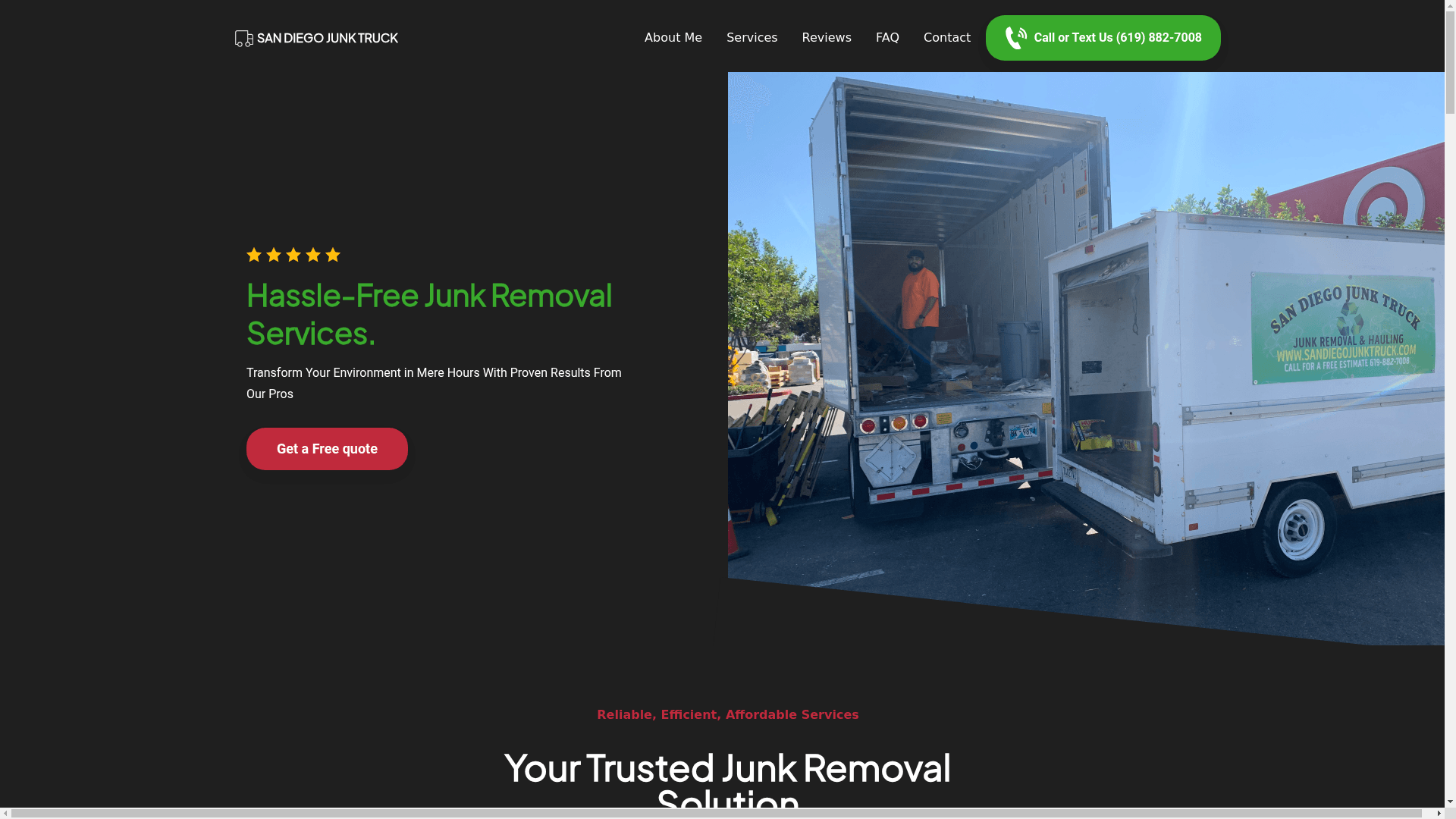 SD Junk Truck - JUNK REMOVAL & HAULING website screenshot