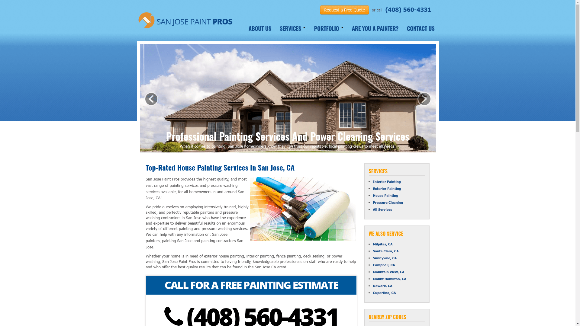 San Jose Paint Pros website screenshot