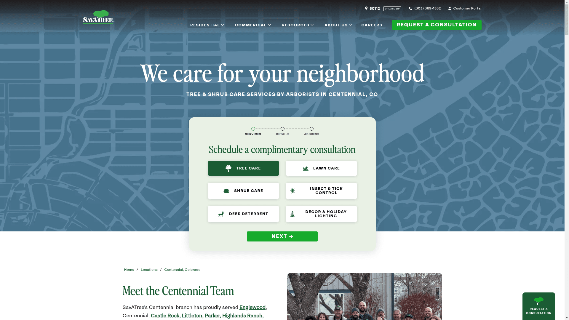 SavATree - Tree Service & Lawn Care website screenshot