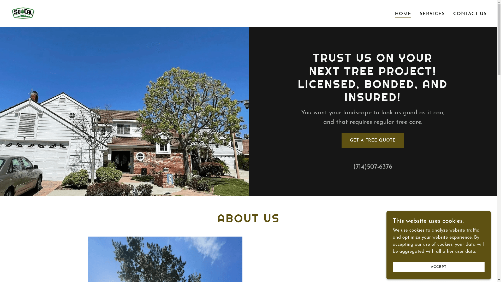 So Cal Tree Trimming Inc. website screenshot